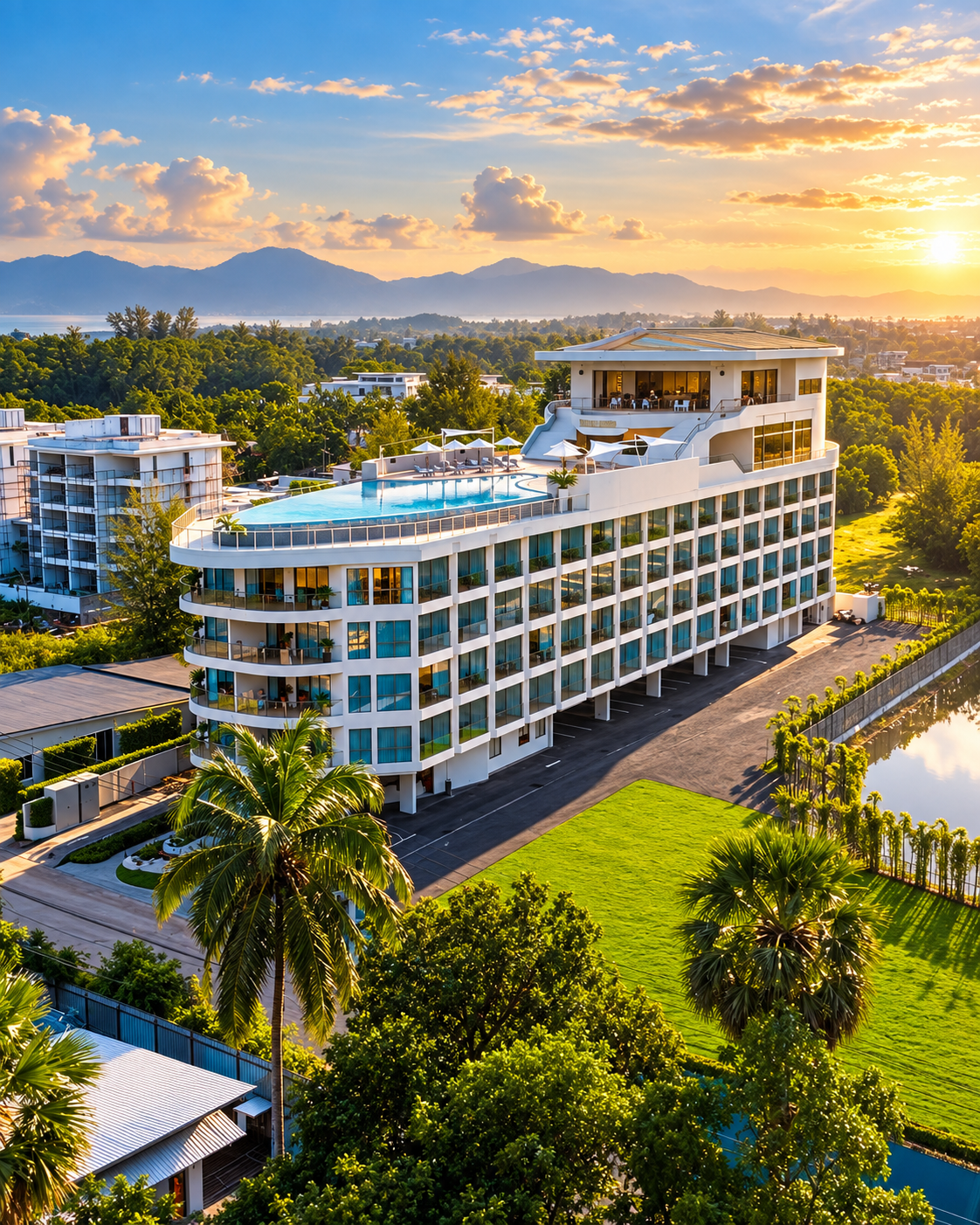 Sole Mio hotel exterior from above